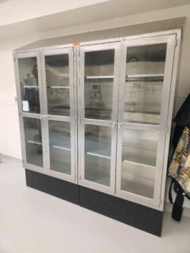 STAINLESS STEEL CABINET, DOUBLE-GLASS DOOR, QTY 2