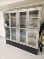 STAINLESS STEEL CABINET, DOUBLE-GLASS DOOR, QTY 2