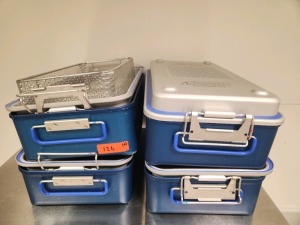 LOT OF ONE-TRAY STERILIZATION CASES, QTY 4