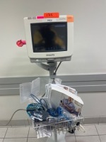 PHILLIPS MP5 PATIENT MONITOR ON ROLLING STAND