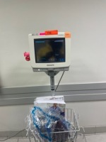 PHILLIPS MP5 PATIENT MONITOR ON ROLLING STAND