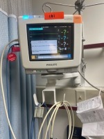 PHILLIPS MP5 PATIENT MONITOR ON ROLLING STAND