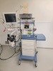 DRAGER FABIUS TIRO ANESTHESIA SYSTEM (DOM 10/9/2015, SN ASHL-0025) , SW 3.37A W/ VOLUME CONTROL, PRESSURE CONTROL, PRESSURE SUPPORT, SIMV/PS, MAN SPONT, PHILLIPS 15PMX LCD PATIENT MONITOR, PHILLIPS M1026B GAS MODULE,