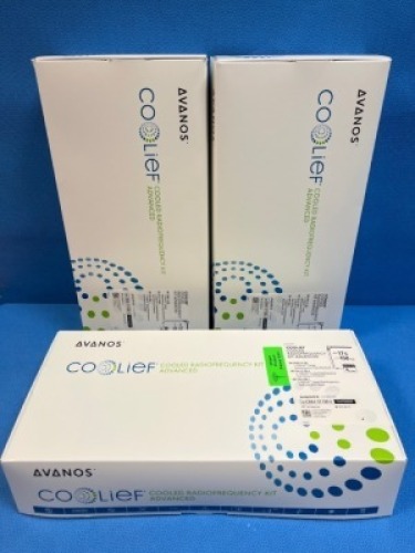 AVANOS CRKA-17-100-4 QTY 3 COOLIEF RADIOFREQUENCY KIT ADVANCED EXP 6-22-2023 & 2024