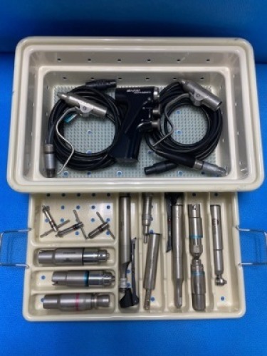 STRYKER CORE TPS POWER INSTRUMENT SET TO INCLUDE: 5400-99 UNIVERSAL DRIVER, 5400-15 MICRO DRILL, 5400-31 OSCILLATING SAW, 5400-037 RECIPROCATING SAW, 5400-034-000 SAGITTAL SAW HANDPIECES, 4100-125-000 PIN COLLET, 4100-62 WIRE COLLET & ATTACHMENTS