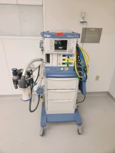 DRAGER FABIUS TIRO ANESTHESIA SYSTEM (DOM 10/9/2015, SN ASHL-0024), SW 3.37A W/ VOLUME CONTROL, PRESSURE CONTROL, PRESSURE SUPPORT, SIMV/PS, MAN SPONT