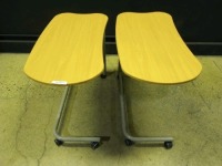 LOT OF HILL-ROM OVERBED TABLES