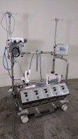 COBE CENTURY BLOOD PERFUSION SYSTEM WITH 5 ROLLER PUMPS, 3 MONITORS (CHONOTHERM, AIR EMBOLI PROTECTION SYSTEM, MEDTRONIC BIOTREND)