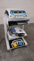 CONMED SYSTEM 5000 ESU WITH 2 FOOTSWITCHES (MONO, BIPOLAR) ON ROLLING CART