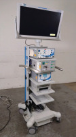 CONMED/LINVATEC IM3300 ENDOSCOPY SYSTEM TO INCLUDE: IM3300 CAMERA CONTROL UNIT, LIS 8430 LIGHT SOURCE, GS1002 INSUFFLATOR, SONY UP-55D PRINTER, 32 INCH NDS HD RADIANCE MONITOR, TOWER