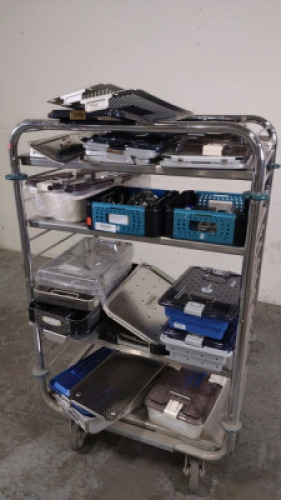 LOT OF EMPTY INSTRUMENT TRAYS (NO CART)