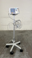 PHILIPS ANALOGIC VITAL SIGNS MONITOR WITH CABLES (SPO2, BP) ON ROLLING STAND