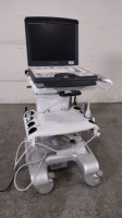 GE VIVID-I PORTABLE ULTRASOUND SYSTEM WITH 1 PROBE (9L) AND SWIFTLINK ON SAFELOCK CART (SN 055517VI)