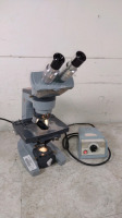 AO SPENCER LAB MICROSCOPE WITH 2 EYEPIECES (10X WF), 2 OBJECTIVES (10, 40)