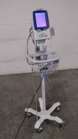 WELCH ALLYN SPOT LXI VITAL SIGNS MONITOR WITH CABLES (SPO2, BP) ON ROLLING STAND