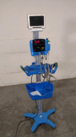 GE DINAMAP V100 VITAL SIGNS MONITOR ON ROLLING STAND