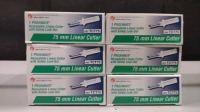 LOT OF 6 ETHICON ENDO-SURGERY TCT75 RELOADABLE LINEAR CUTTER WITH SAFETY LOCK-OUT 75MM LINEAR CUTTER (3 BOXES EXP 03-31-2026, 3 BOXES EXP 10-31-2025)