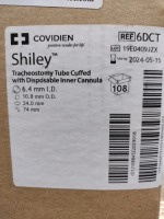 CASE OF COVIDIEN 6DCT SHILEY TRACHEOSTOMY TUBE CUFFED WITH DISPOSABLE INNER CANNULA EXP 05-15-2024 QTY PER CASE 108