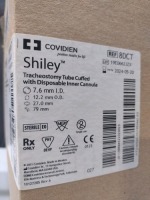 CASE OF COVIDIEN 8DCT SHILEY TRACHEOSTOMY TUBE CUFFED WITH DISPOSABLE INNER CANNULA EXP 05-20-2024 QTY PER CASE 108