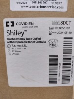 CASE OF COVIDIEN 8DCT SHILEY TRACHEOSTOMY TUBE CUFFED WITH DISPOSABLE INNER CANNULA EXP 05-20-2024 QTY PER CASE 108