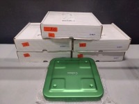 LOT OF 5 QUADLOCK LID, SECURITY, GREEN, HALF LENGTH; LOT NUMBER 3182248; PART NUMBER 50-8877; NEW