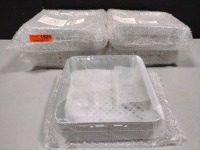 LOT OF 5 CONTAINER, MULTIPAK III METAL TRAY, ALUMINUM BASE, 9.45 X 10.2 X 3 IN; LOT NUMBER RW22611G; PART NUMBER 4A0W101030; NEW