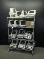 HP M1204A LOT OF PATIENT MONITORS, MODULE RACKS, MODULES (NO CART)