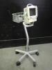 NIHON KOHDEN BSM-2301A PATIENT MONITOR WITH CABLES(SPO2) ON ROLLING STAND