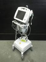 INVIVO 3160 PRECESS PATIENT MONITOR WITH 9311 SPO2/9312 ECG TELEMETRY TRANSMITTERS ON ROLLING STAND