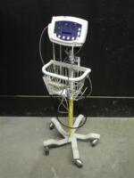 WELCH ALLYN 53NT0 VITAL SIGNS MONITOR ON ROLLING STAND