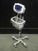 WELCH ALLYN 53NT0 VITAL SIGNS MONITOR ON ROLLING STAND