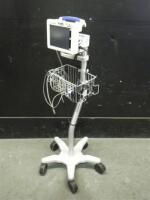 WELCH ALLYN PROPAQ 242 PATIENT MONITOR WITH SPO2 CABLE ON ROLLING STAND