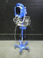 GE DINAMAP PROCARE AUSCULTATORY 400 VITAL SIGNS MONITOR WITH BP CABLE ON ROLLING STAND