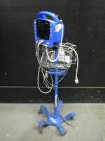 GE DINAMAP PROCARE AUSCULTATORY 400 VITAL SIGNS MONITOR WITH SPO2 AND BP CABLES ON ROLLING STAND