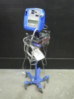 GE DINAMAP PRO 100 VITAL SIGNS MONITOR WITH BP CABLE ON ROLLING STAND