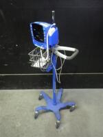 GE DINAMAP V100 CARESCAPE VITAL SIGNS MONITOR ON ROLLING STAND