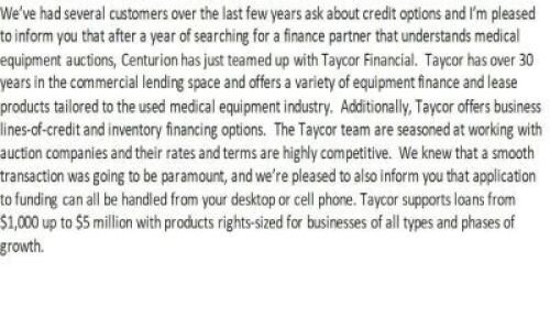 Financing by Taycor