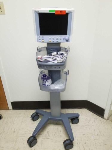 DATASCOPE PASSPORT 2 PATIENT MONITOR WITH CART AND LEADS