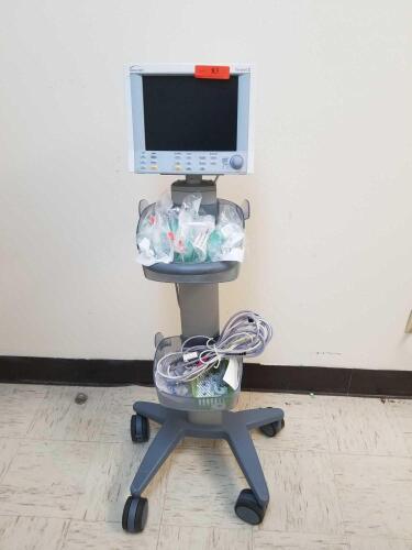 DATASCOPE PASSPORT 2 PATIENT MONITOR WITH CART AND LEADS