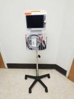 PHILIPS SURESIGNS VM6 VITAL SIGNS MONITOR ON CART