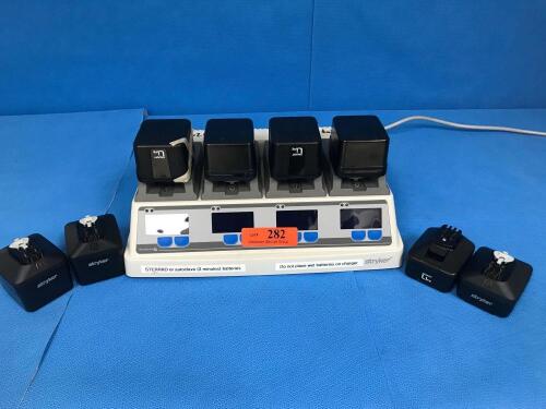 STRYKER SYSTEM 6 4 BATTERY CHARGER WITH 8 BATTERIES