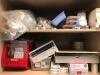 CONTENTS OF 2 CABINETS AND AREA: TO INCLUDE STERILIZATION SUPPLIES