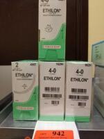 ETHICON LOT OF ASSORTED ETHILON