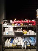 CONTENT OF RACK (RACK NOT INCLUDED) TO INCLUDE: DRAPES, DISINFECTANTS, WIPES, SUCTION TUBING AND ASSORTED DIPOSABLES