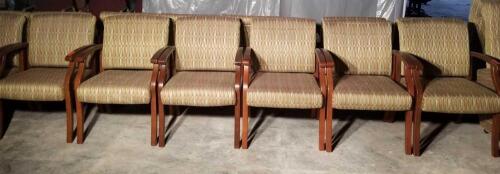 LOT OF 5 CUSHIONED CHAIRS