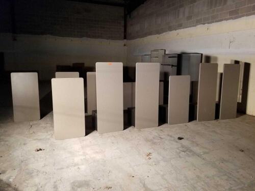 LOT OF PARTITIONS, CABINETS, DESKS AND OFFICE FURNITURE