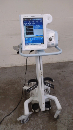 PHILIPS RESPIRONICS V60 VENTILATOR ON ROLLING STAND (SN 100104474)