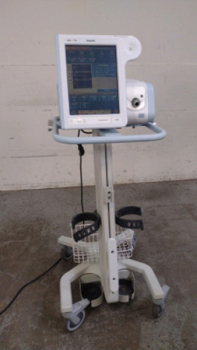 PHILIPS RESPIRONICS V60 VENTILATOR ON ROLLING STAND (SN 100021512)