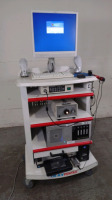 KAY PENTAX 7245C ENDOSCOPY SYSTEM TO INCLUDE: PSV-4000 CAMERA CONTROL, IPX7 CAMERA, LH-150 LIGHT SOURCE, HP DESKJET 6940 PRINTER, 19 INCH MONITOR, ON ROLLING CART