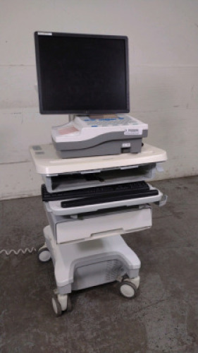 BURDICK ATRIA 6100 ECG/EKG MACHINE ON ROLLING CART